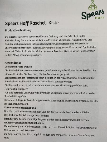 Raschelkiste Heubox